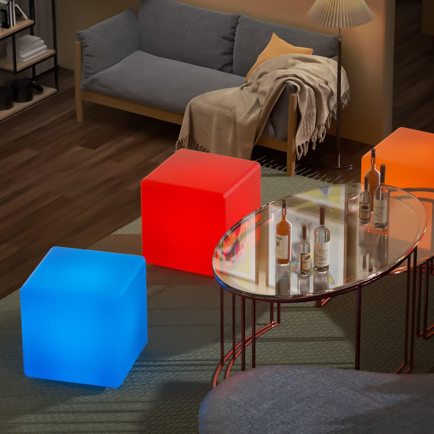 Kindermatic LED Cube Chair 16 Colors Changing Glow Stool with Remote 遙控16色變色發光椅