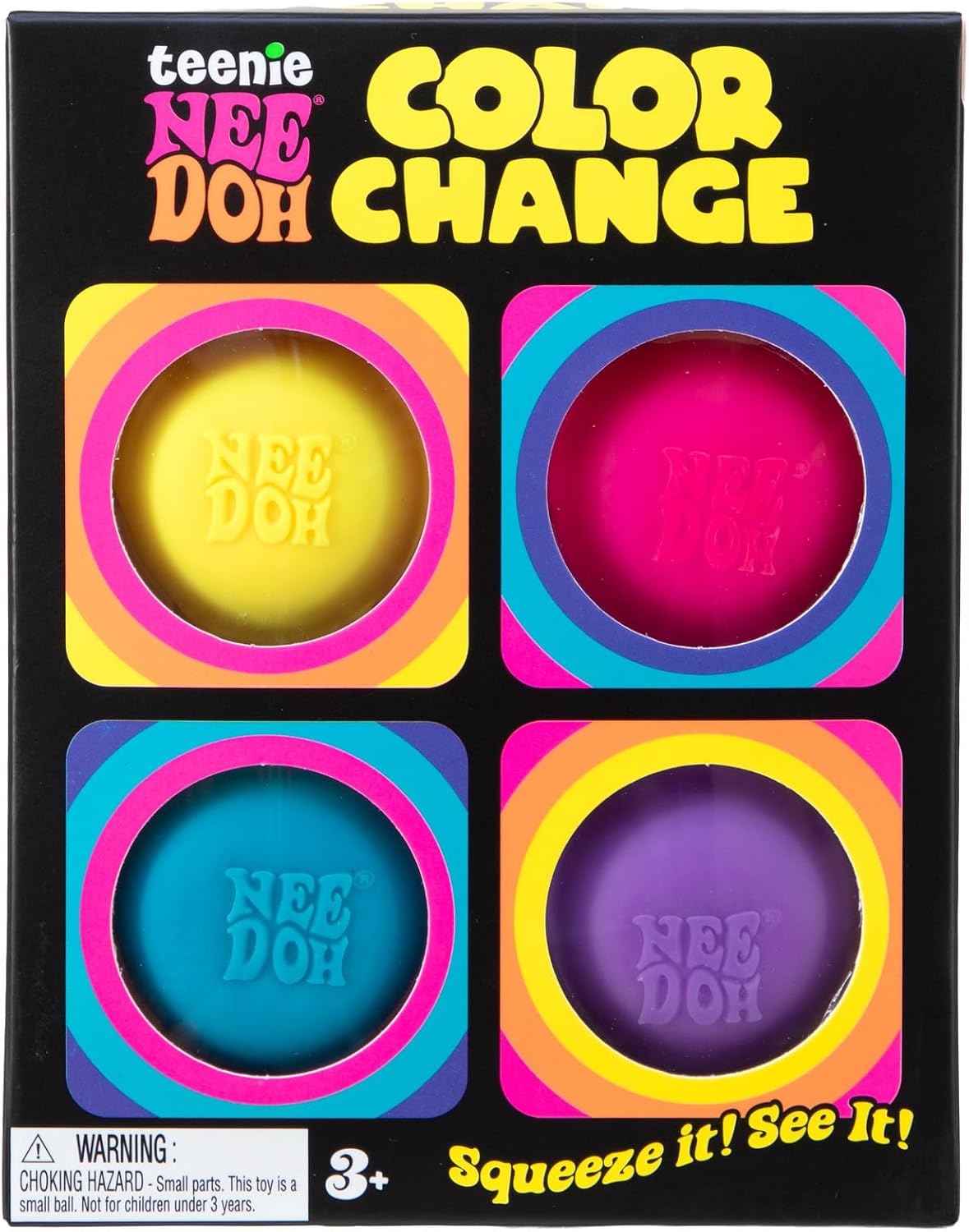 Schylling Teenie NeeDoh Color Change 變色迷你捏捏球 (兒童感官紓壓玩具 | 搓揉隨身抗壓小物) (顏色隨機出貨)