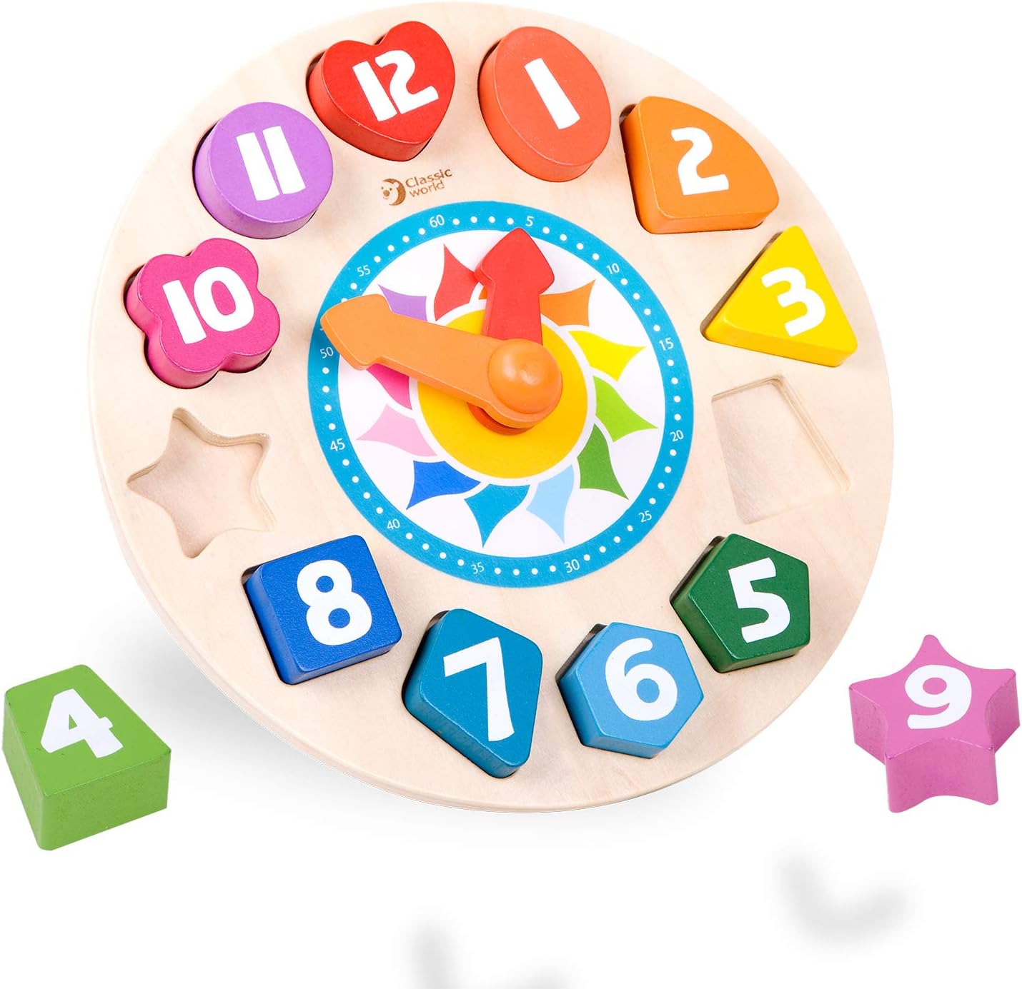 Classic World Tic-tac Color Shape Sorting Clock 顏色形狀排序時鐘