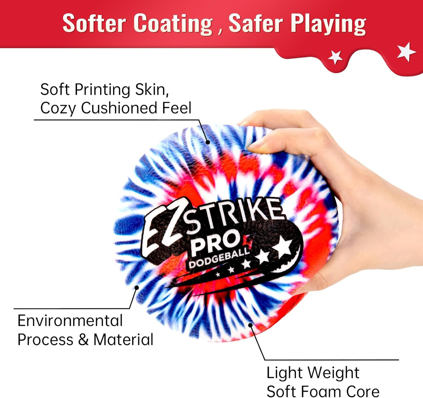 EZStrike Pro 6" Dodgeball Set of 4個套裝 專業發泡膠閃避球套裝 6吋