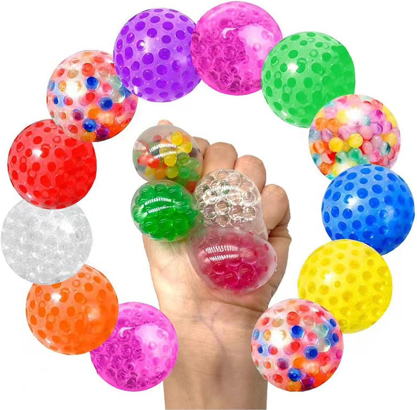 Sensory Fidget Squeezy Stress Ball Style & Color Random Set of 12 捏捏舒壓減壓球12個套裝 (款式及顏色隨機)