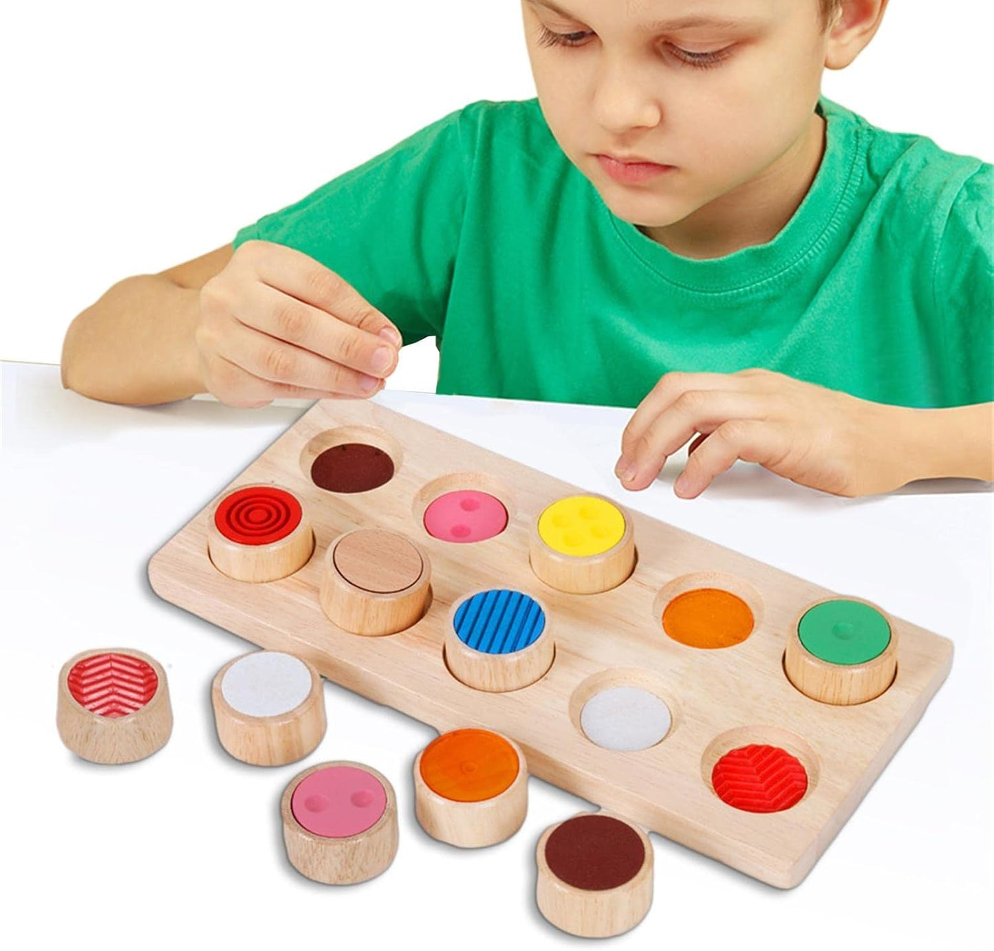 Touchy Feely Wooden Peg Matching Game 木製觸覺配對遊戲