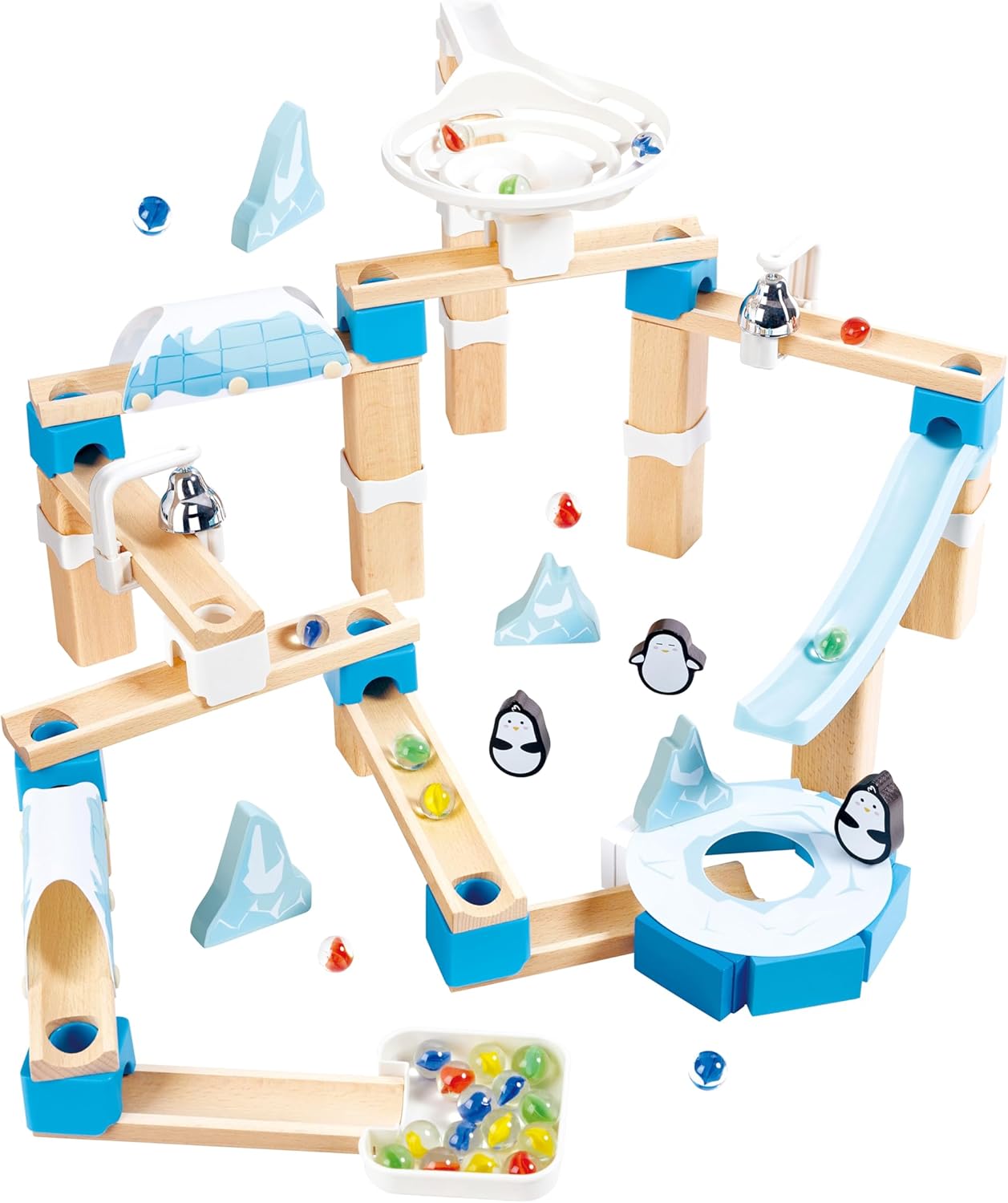 Hape Penguin Playland Marble Run Toy 企鵝樂園彈珠玩具-軌道滾珠遊戲