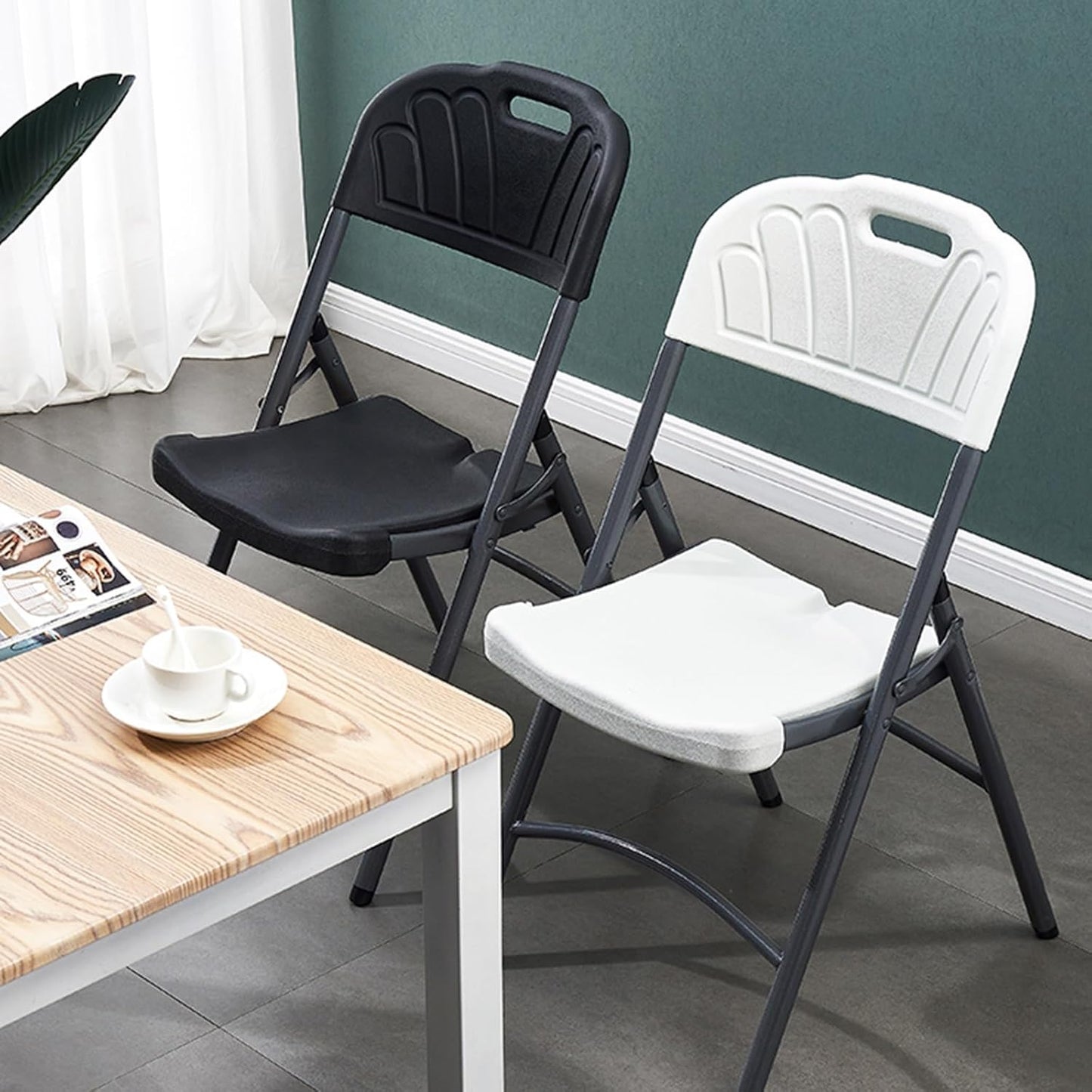 KC Comfy Plastic Folding Chairs for Indoor and Outdoor