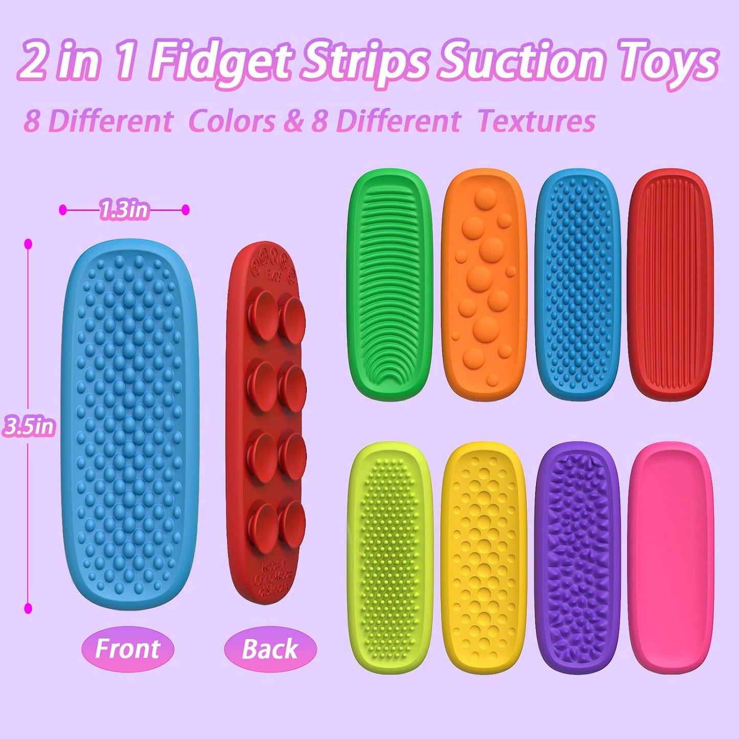 Fidget Sensory Calm Strips Finger Rubbing Toys Set of 8個 長條型感官刮刮樂減壓玩具
