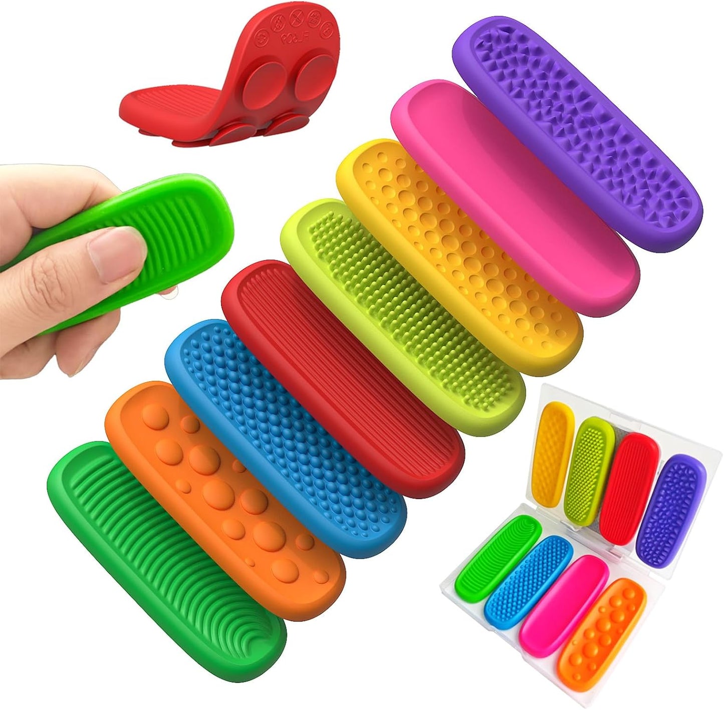 Fidget Sensory Calm Strips Finger Rubbing Toys Set of 8個 長條型感官刮刮樂減壓玩具