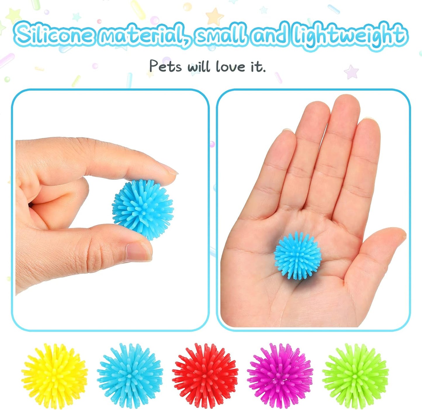 Mini Spiky Porcupine Balls Fidget Sensory Toy Set of 30個套裝 迷你刺蝟球感官玩具 顏色隨機