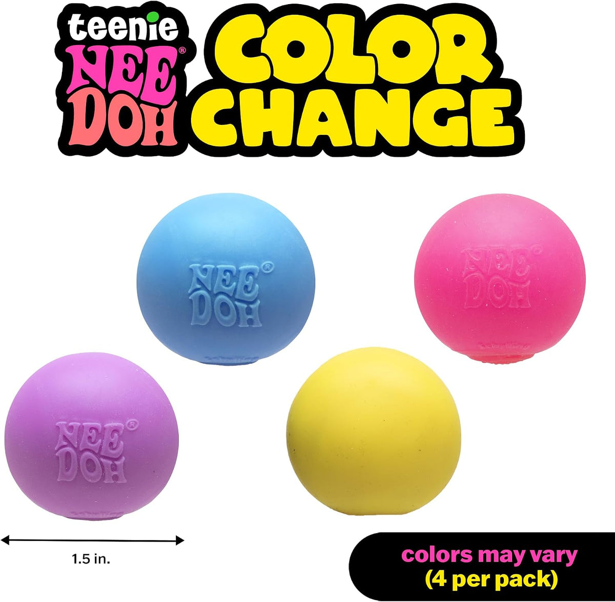 Schylling Teenie NeeDoh Color Change 變色迷你捏捏球 (兒童感官紓壓玩具 | 搓揉隨身抗壓小物) (顏色隨機出貨)