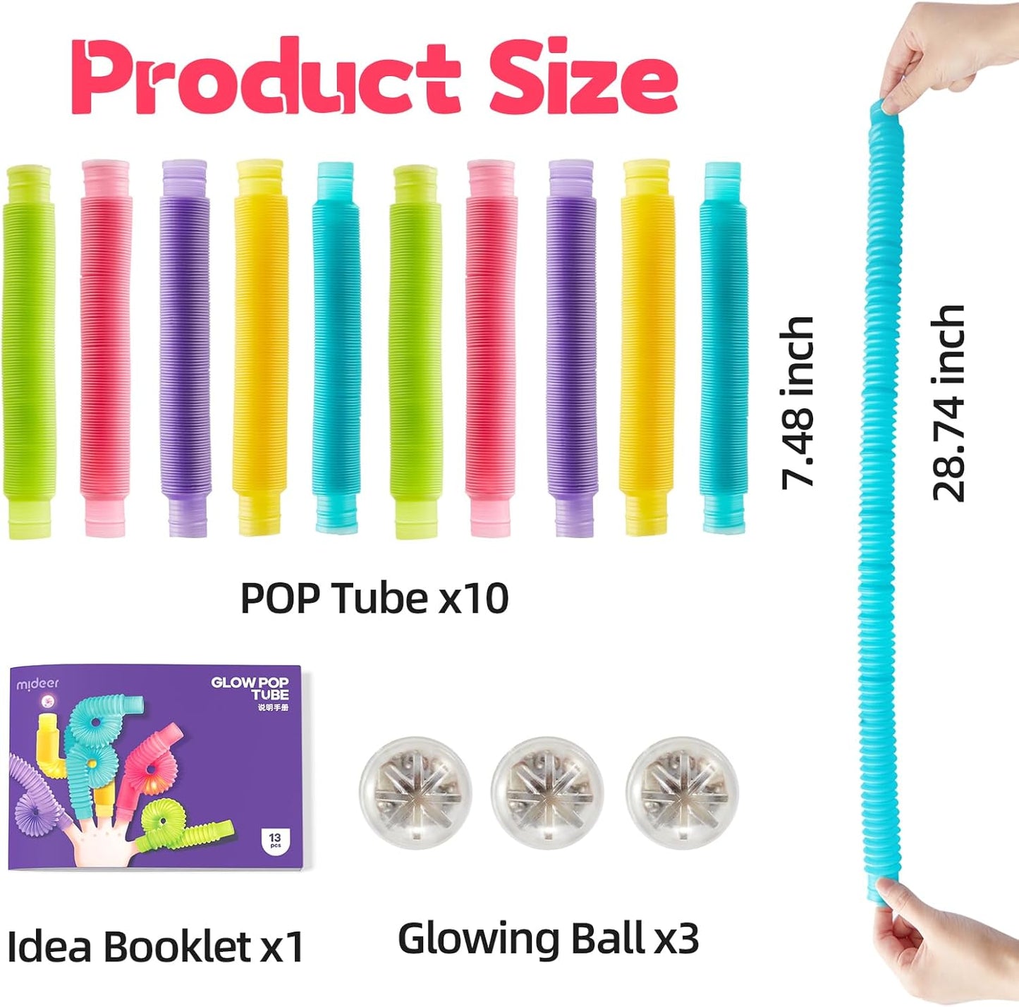 Mideer Glow Pop Tube Pull and Stretch Toys 減壓拉扭管