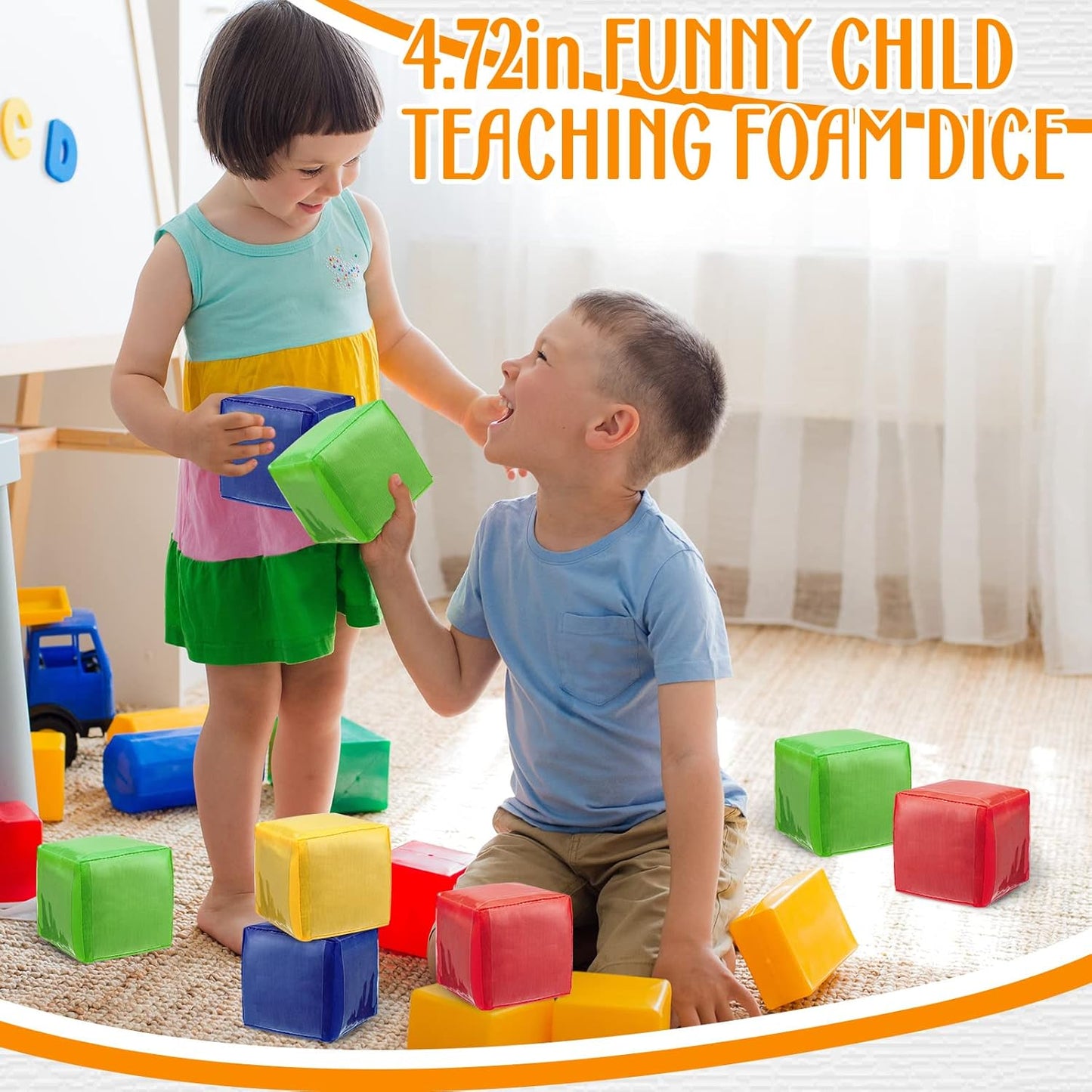 Customizable Foam Dice Clear Pocket Sensory Cubes 感官教學泡沫方塊骰子 透明口袋設計