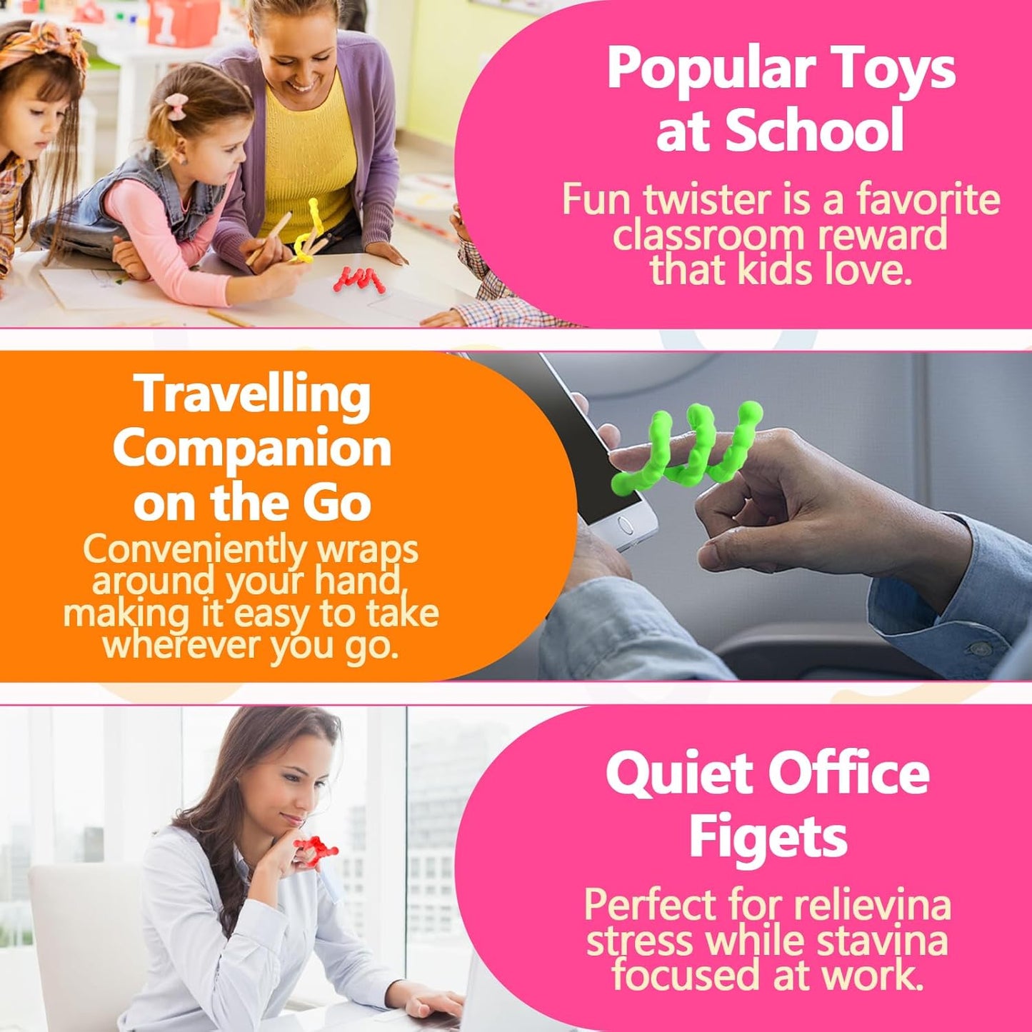 Fidget Sensory Twist Stick Set of 4件裝 感官扭扭棒減壓玩具