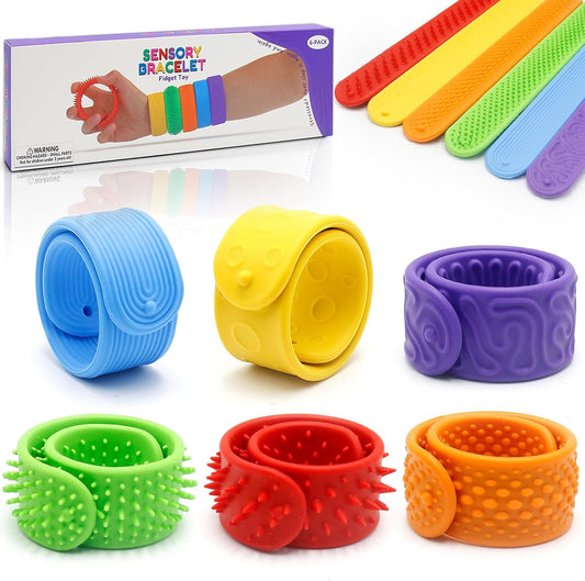 Fidget Sensory Fidget Toys Snap Bracelet Set of 6個 觸感感官快扣手環減壓玩具套裝