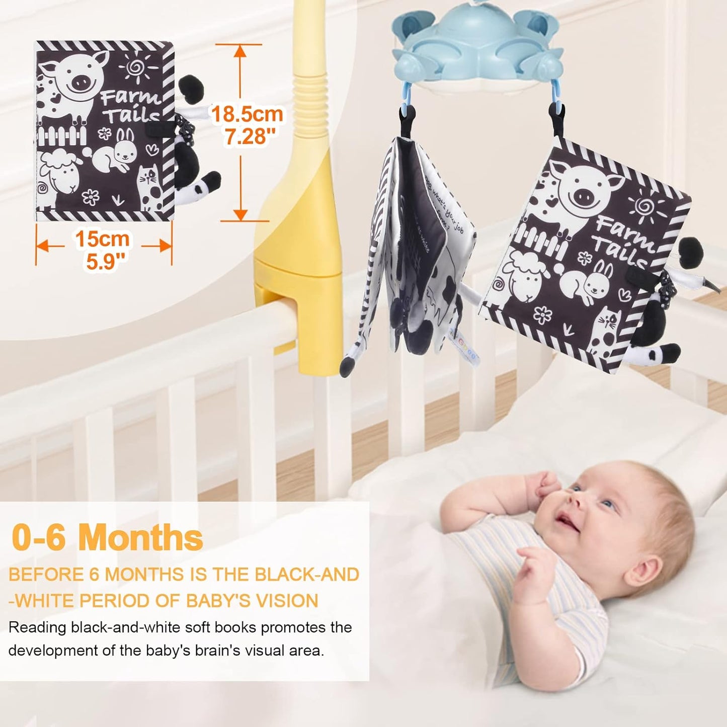 Baby Black and White Tails Book 黑白動物尾巴布書