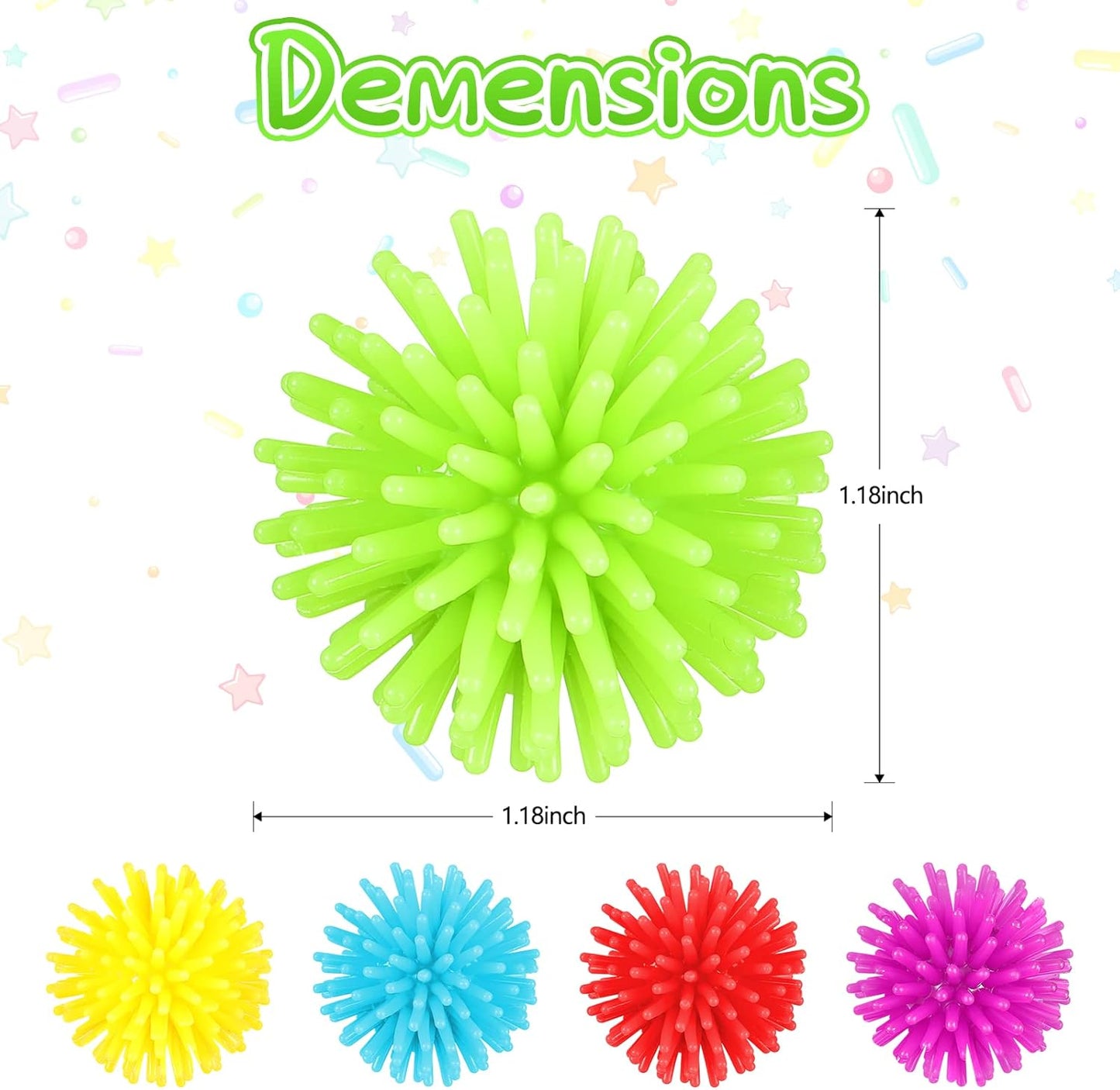 Mini Spiky Porcupine Balls Fidget Sensory Toy Set of 30個套裝 迷你刺蝟球感官玩具 顏色隨機