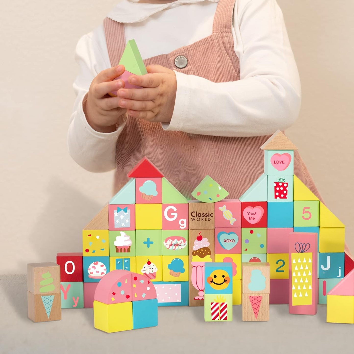 Classic World Sweet Cube Blocks Set of 68件套裝 甜點字母算數學習積木