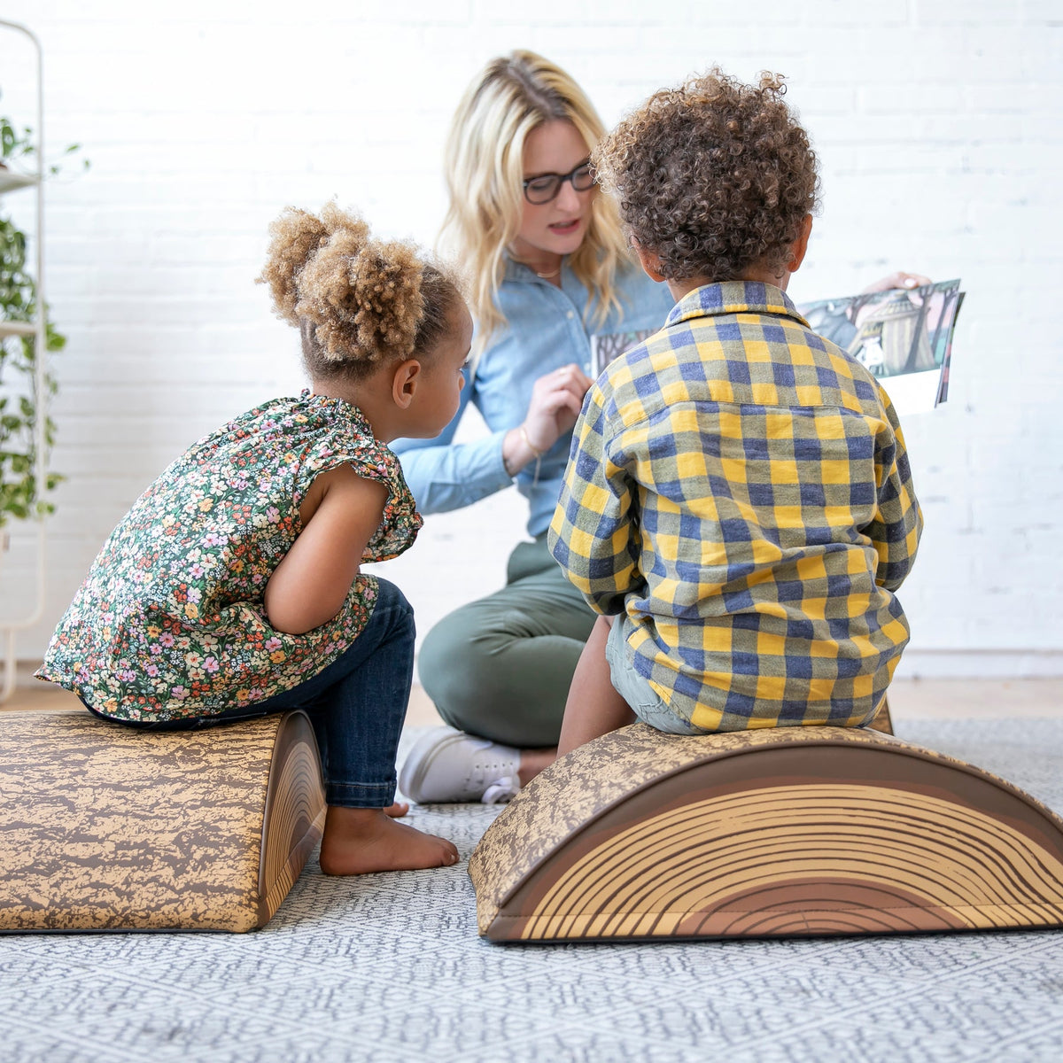 Tree Log Nature-Inspired Climber Balance Builders Set of 3