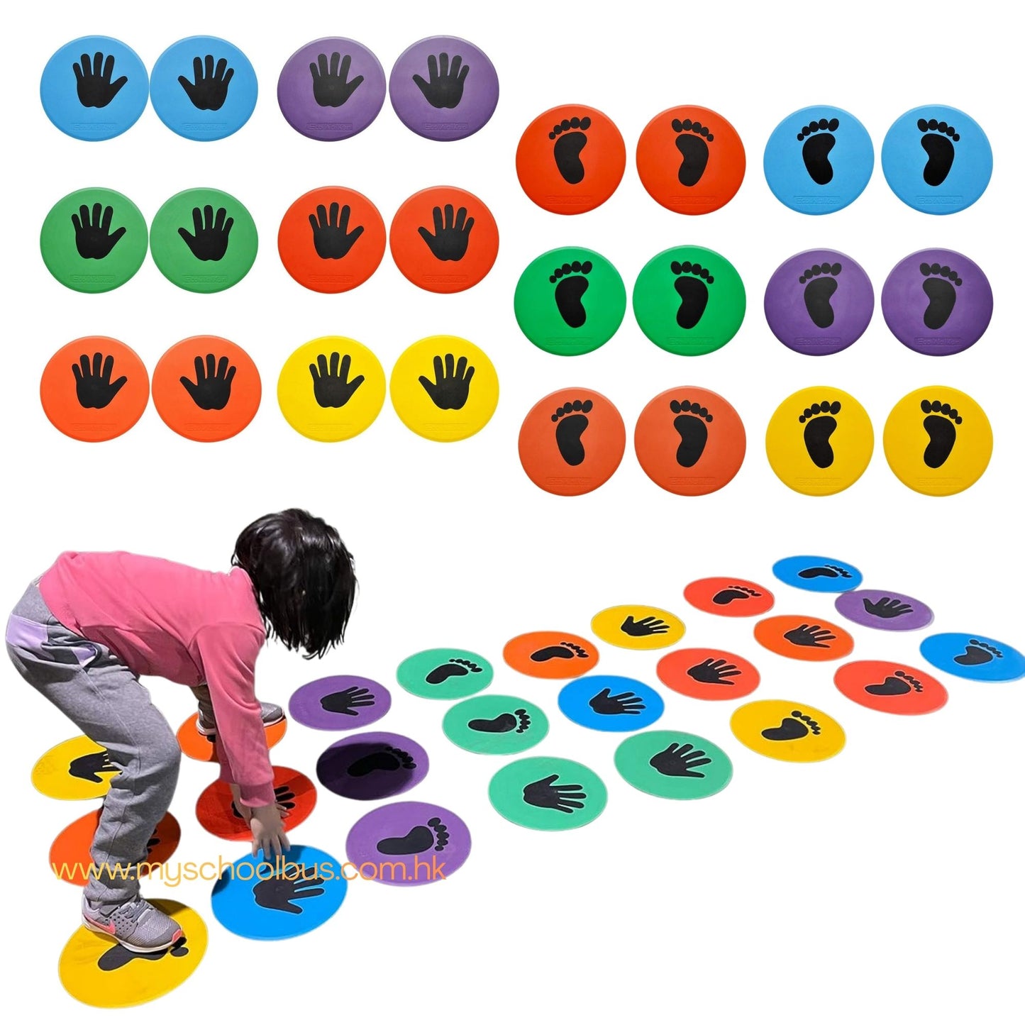 Kindermatic Hand Floor Spot Markers 10 inch 吋 專業級 TPE 防滑手掌腳掌定位標誌盤