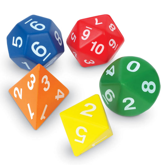 Learning Resources Jumbo Foam Polyhedral Dice (Set of 5) 加大版軟質多面骰子 5個裝