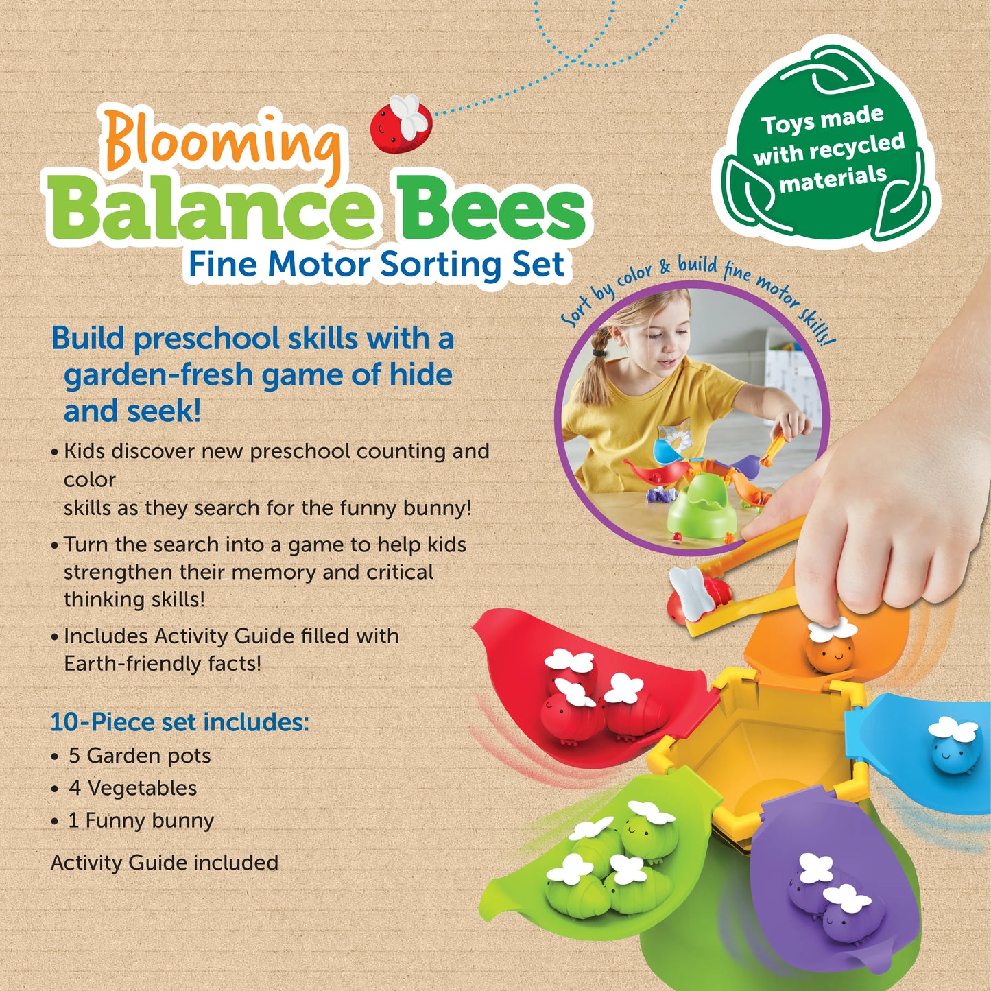 Learning Resource Blooming Balance Bees Fine Motor Sorting Set