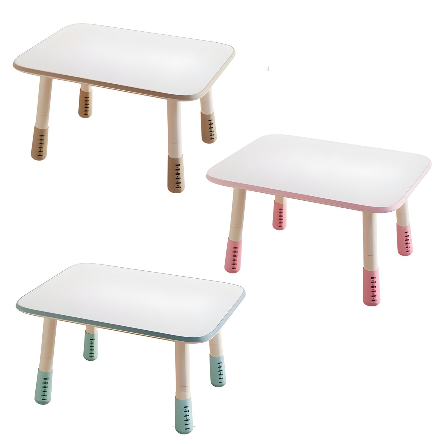 KOK Rectangular Kids Table Height Adjustable 28-55mm Erasable Graffiti Top 成長型兒童長方桌 六段升降與可塗鴉桌面