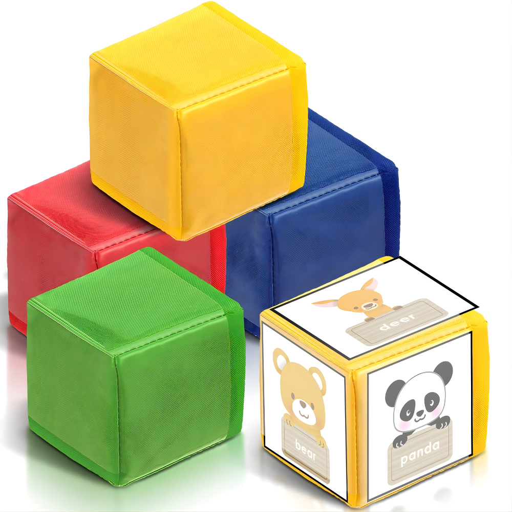 Customizable Foam Dice Clear Pocket Sensory Cubes 感官教學泡沫方塊骰子 透明口袋設計