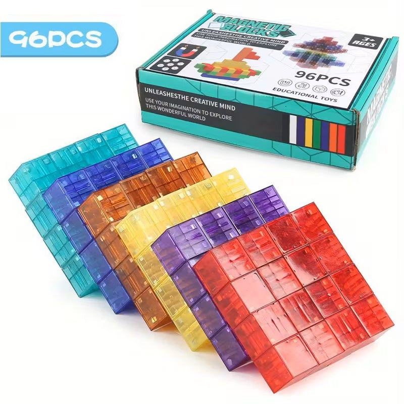 2CM Sensory Transparent Magnetic Cube Set of 96 感官透明磁性立方體