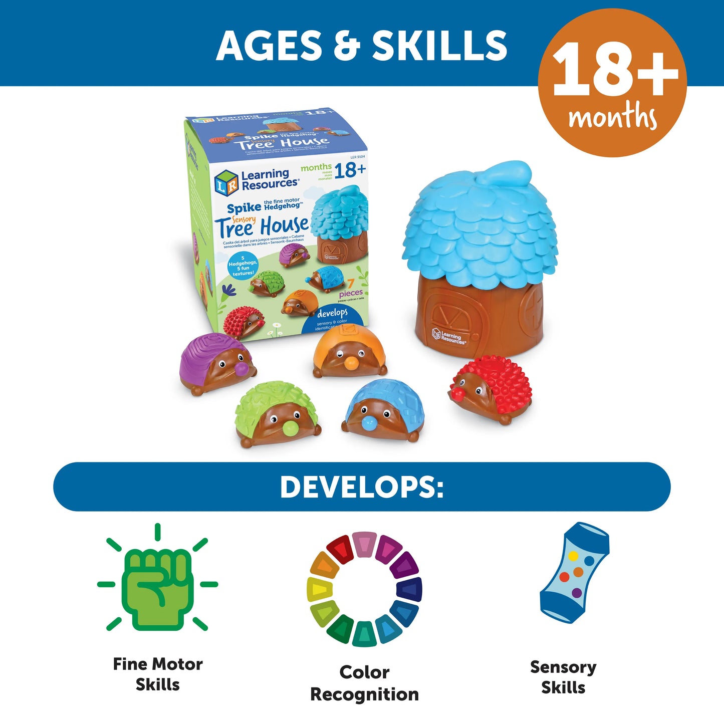 Learning Resources Spike the Fine Motor Hedgehog Sensory Tree House