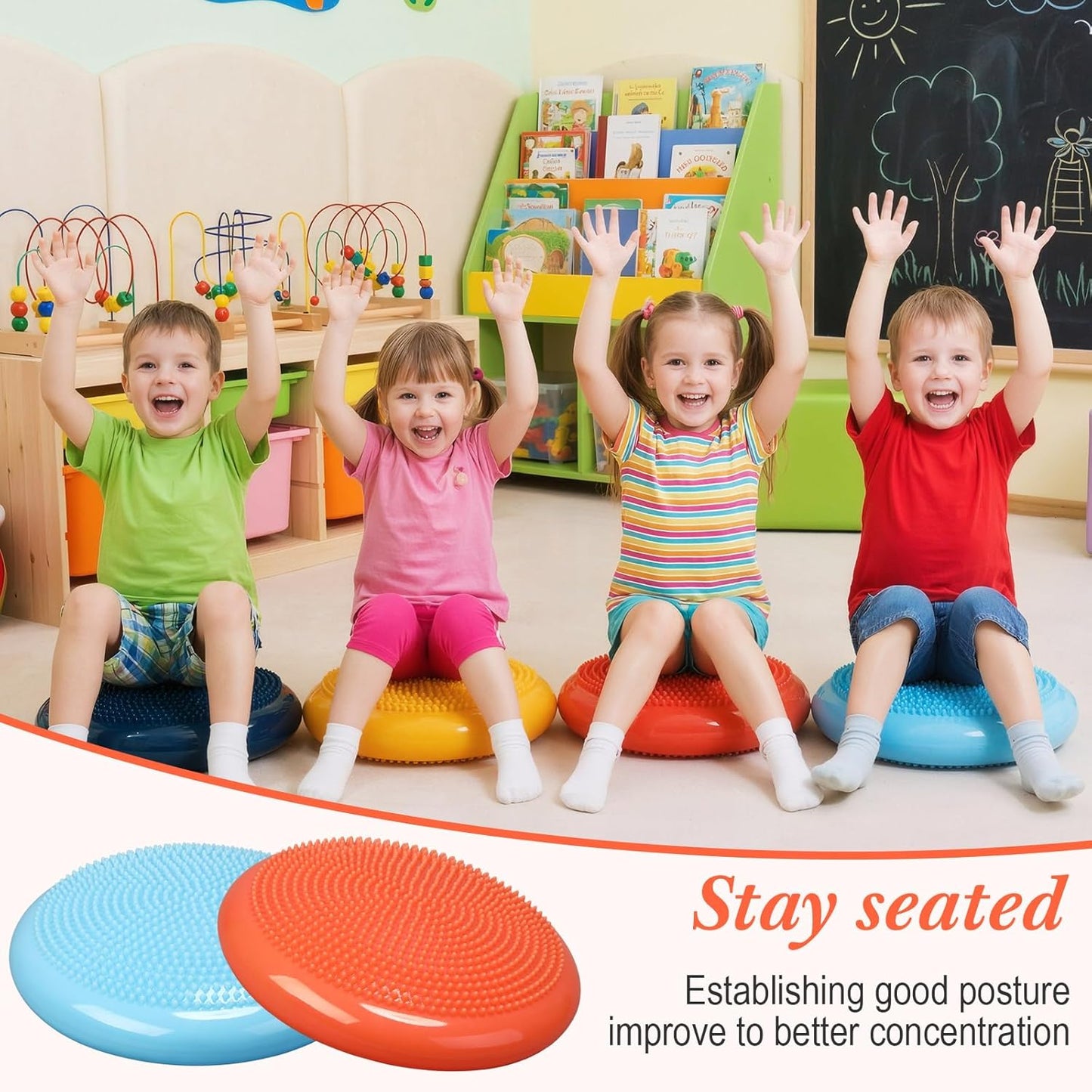 Wiggle Seat for Sensory Kids Inflated Wobble Cushion 感官晃晃動態坐墊