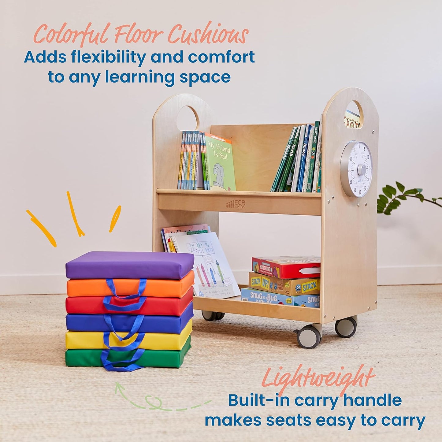 Softy Play Square Floor Cushions with Handles Set 方形地墊配有手挽