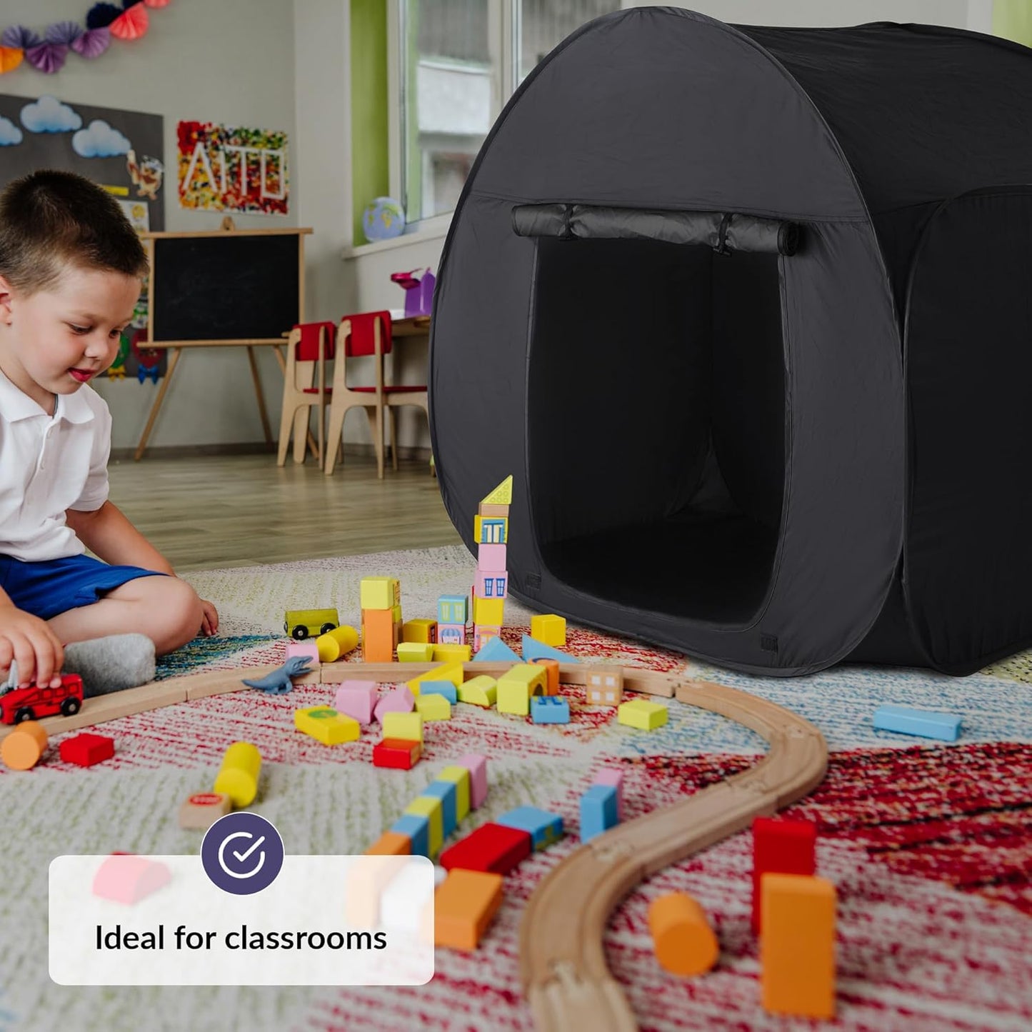 Blackout Sensory Tent - Calming Safe Haven & Dark Den for Kids 兒童避靜全黑感官帳篷