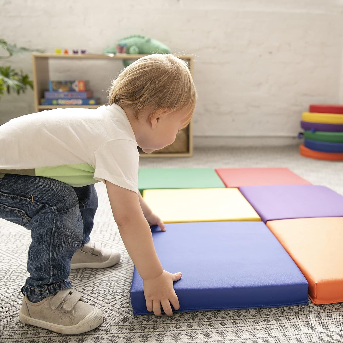 Softy Play Square Floor Cushions with Handles Set 方形地墊配有手挽