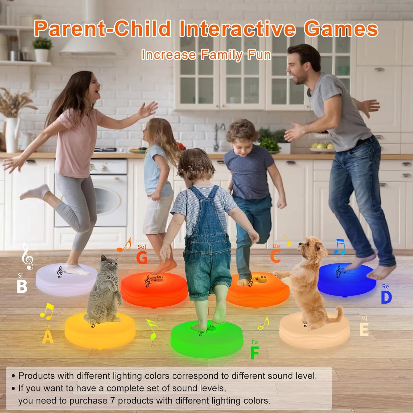 Sensory Musical LED Stepping Stone Set of 7個套裝 觸控發音發光 踏腳石遊戲