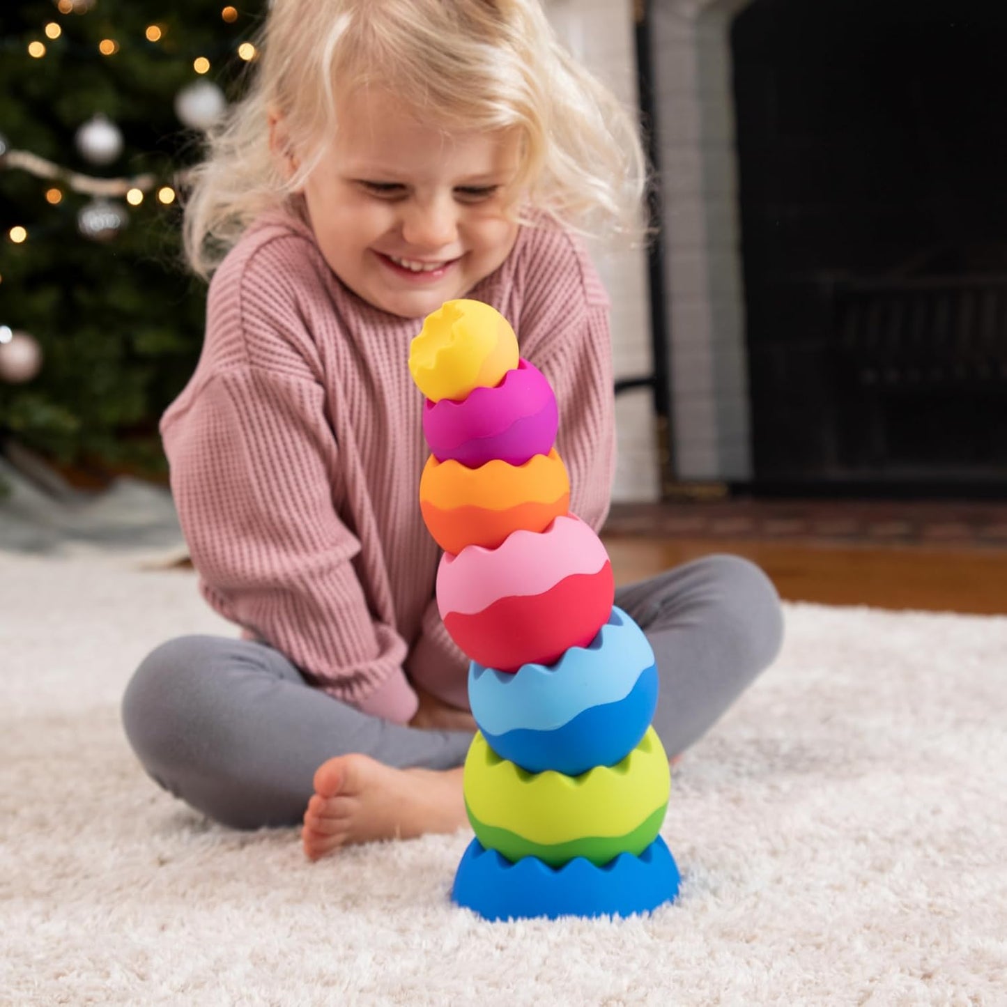 Fat Brain Toys Tobbles Neo 可堆疊的球體感官探索玩具