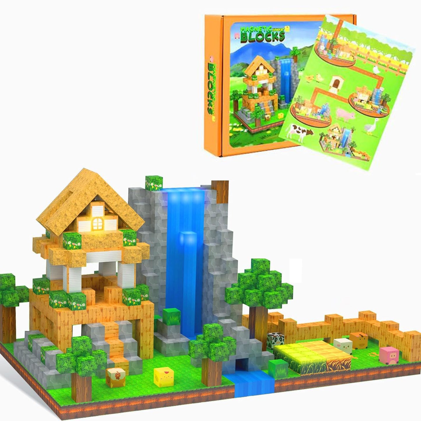 2CM Magnetic Building Blocks Toy Farm Set of 138 塊農場套裝