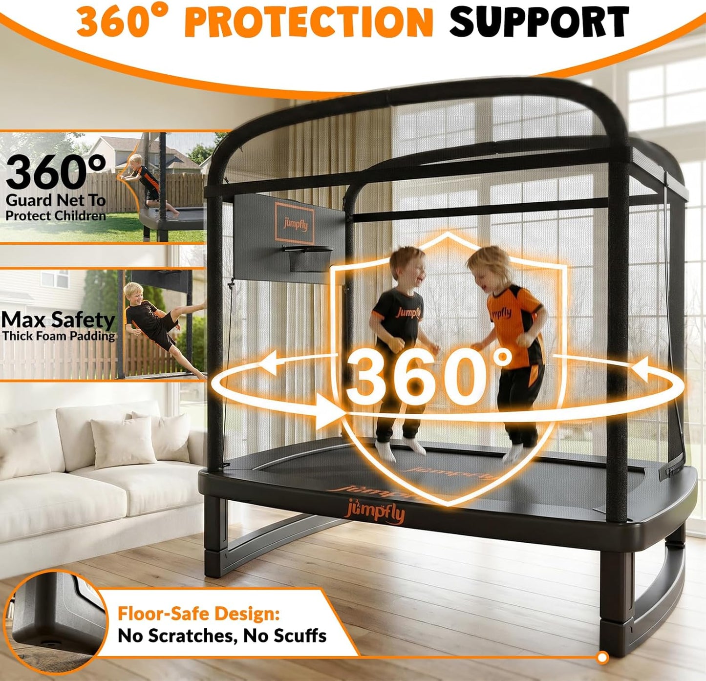 6FT Rectangle Trampoline for Kids ASTM Approved with on-site Installation 6呎長方形兒童多功能彈床 通過 ASTM 安全認證 包含上門安裝
