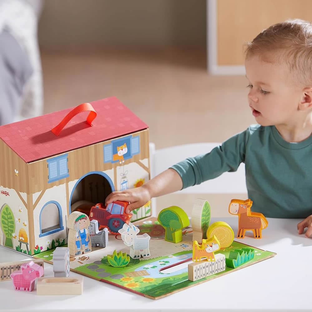 Haba Play World on the Farm Wooden Farm Toys and Animal Play Set 農場遊戲世界 動物遊戲組 (Copy)