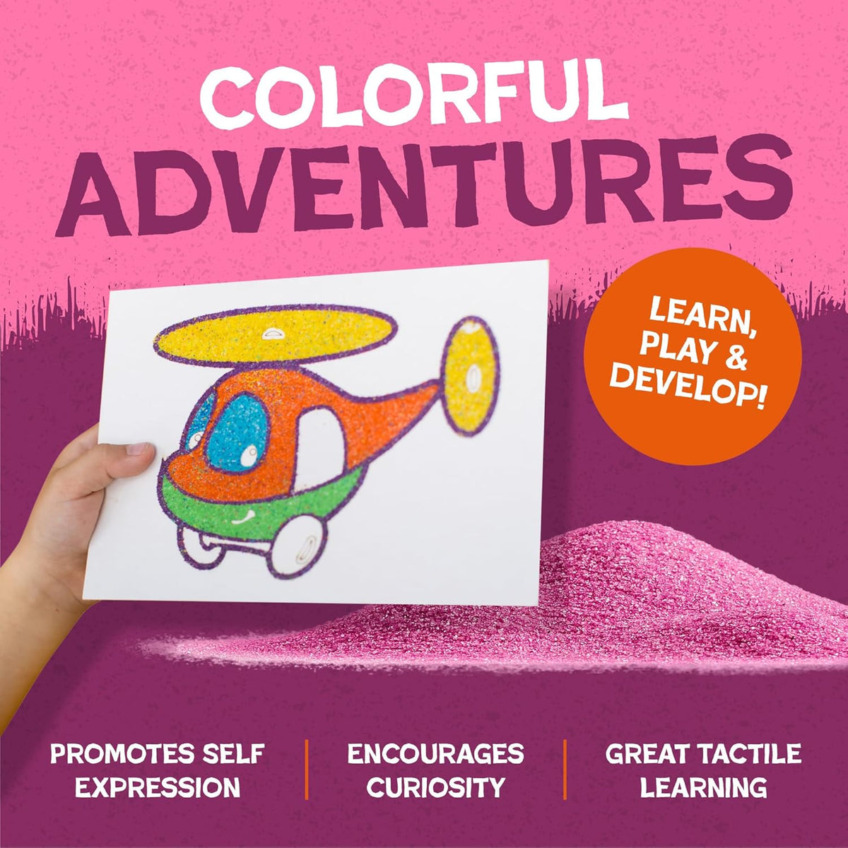Kindermatic Colored Sand for Crafts - Sensory Play Sand 5kg 繽紛彩色手工沙-感官 ...