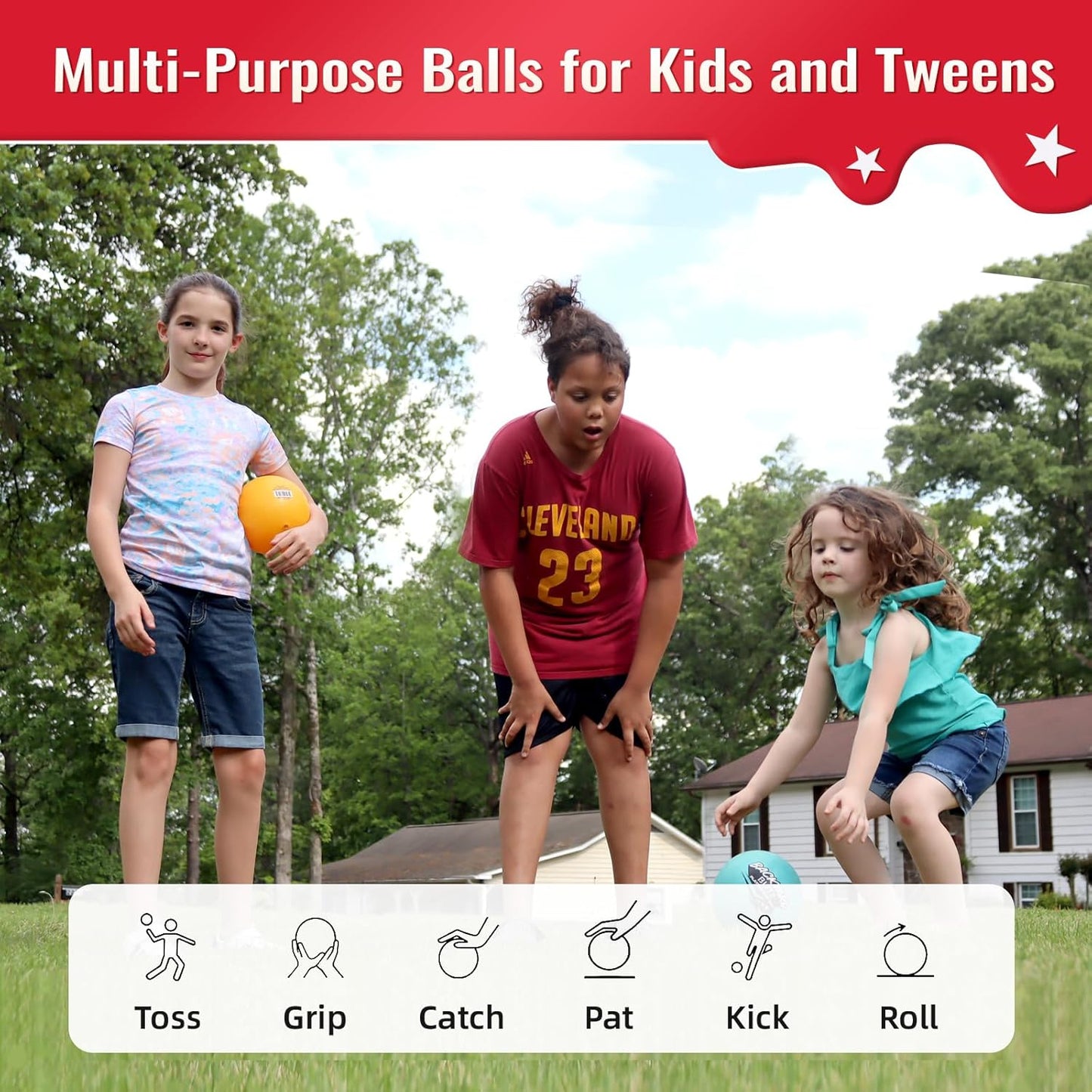 EZStrike Pro Playground Ball Set of 6 with Hand Pump 兒童充氣彈力球套裝 6件裝 含手動氣泵