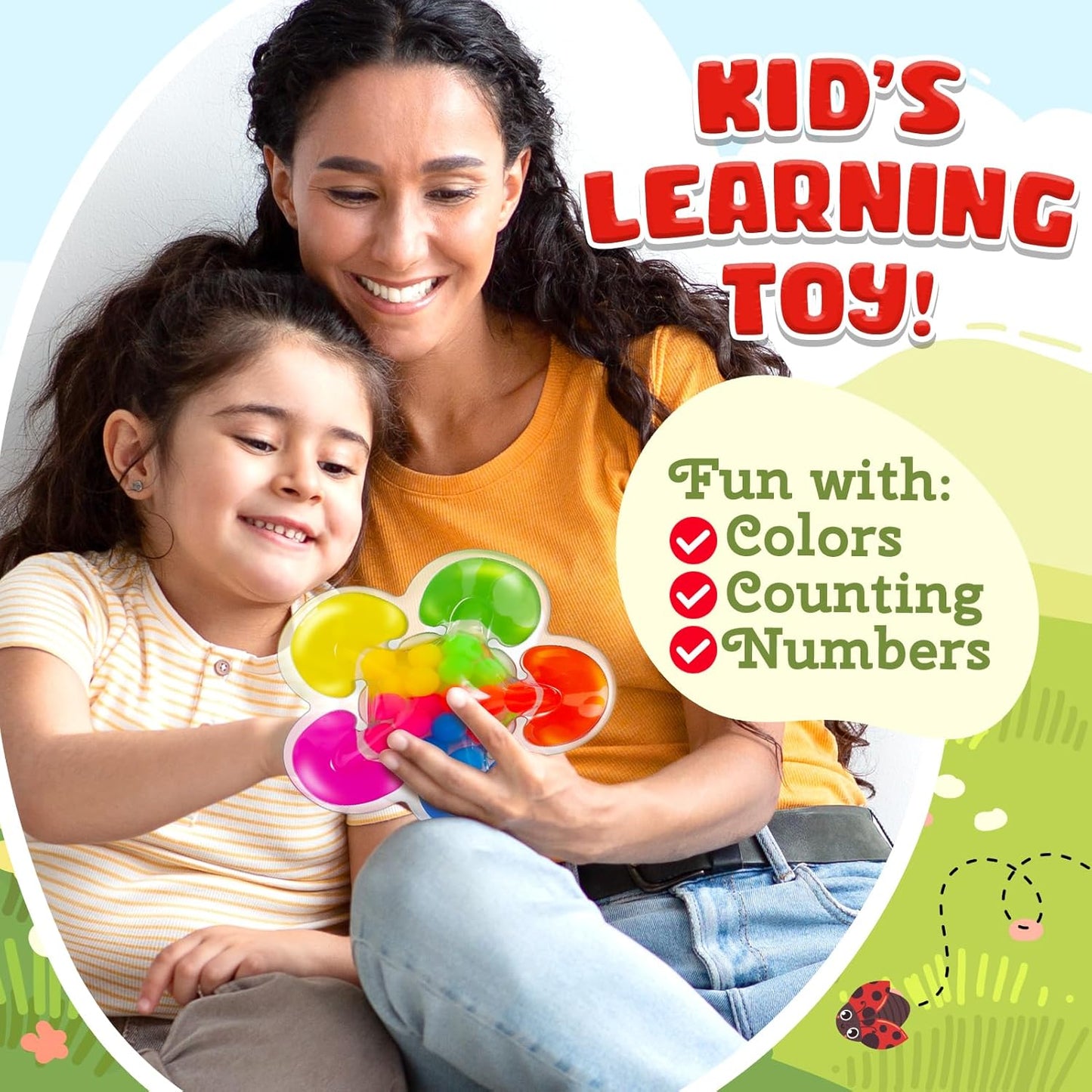 Colour Sorting Sensory Squishy Flower 顏色分類感官柔軟花玩具