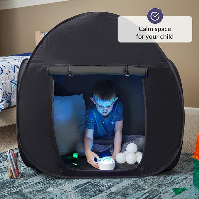 Blackout Sensory Tent - Calming Safe Haven & Dark Den for Kids 兒童避靜全黑感官帳篷