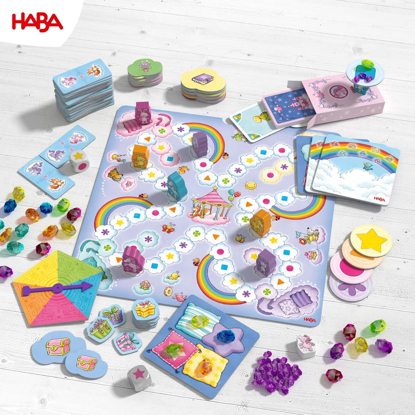 Haba 2010879001 Unicorn Glitterluck Game Collection  (9 Varied Dice, Board & Card Games)  獨角獸閃閃幸運遊戲合集(9 種不同的骰子、棋盤和紙牌遊戲)