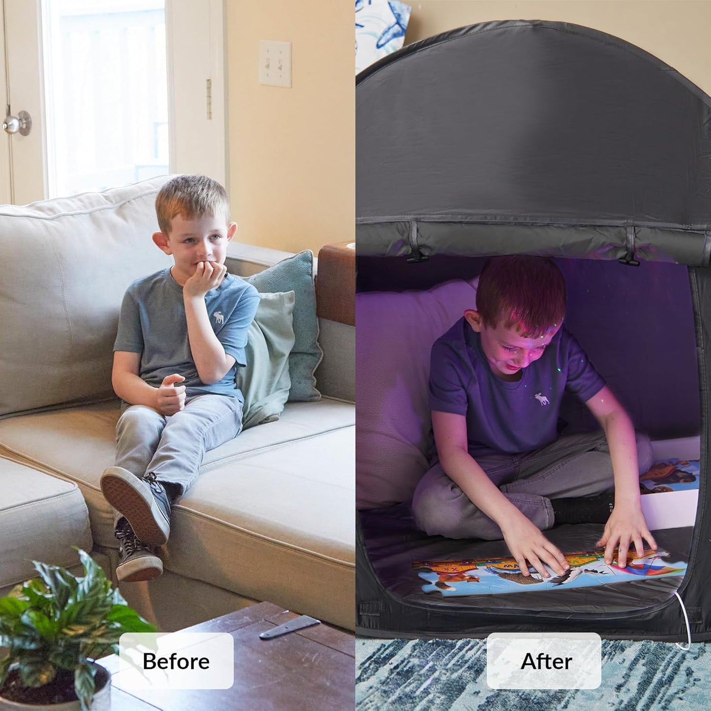 Blackout Sensory Tent - Calming Safe Haven & Dark Den for Kids 兒童避靜全黑感官帳篷