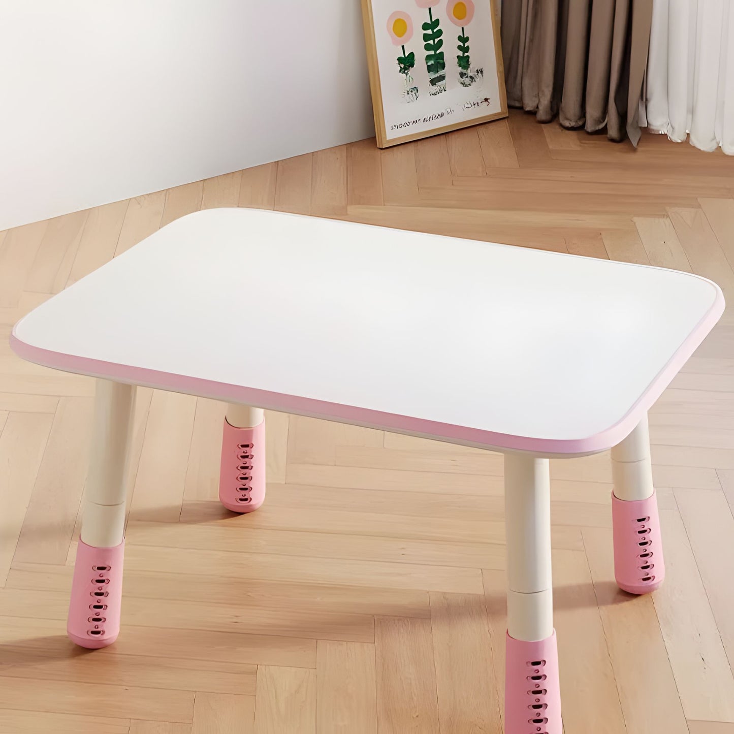 KOK Rectangular Kids Table Height Adjustable 28-55mm Erasable Graffiti Top 成長型兒童長方桌 六段升降與可塗鴉桌面