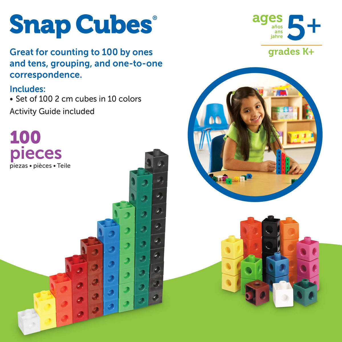 Snap Cubes Row Learning Resources Snap Cubes Set of 100 (2cm cubes. 10 colors) – MY ...