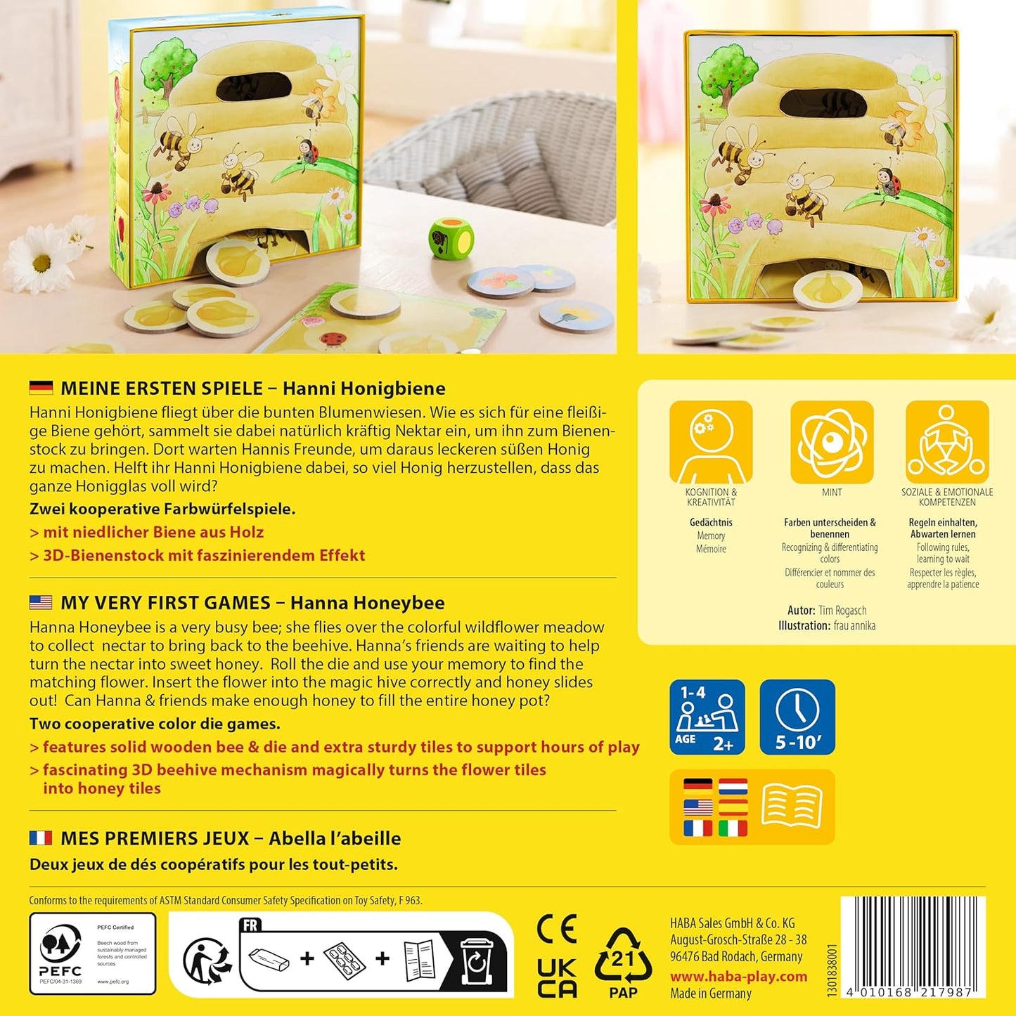 Haba Hanni Honigbee, Cooperative Colour Dice Game 忙碌的蜜蜂 合作顏色配對遊戲