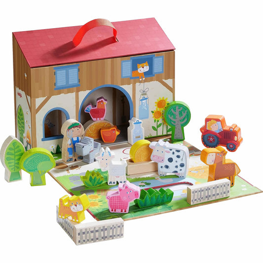 Haba Play World on the Farm Wooden Farm Toys and Animal Play Set 農場遊戲世界 動物遊戲組 (Copy)