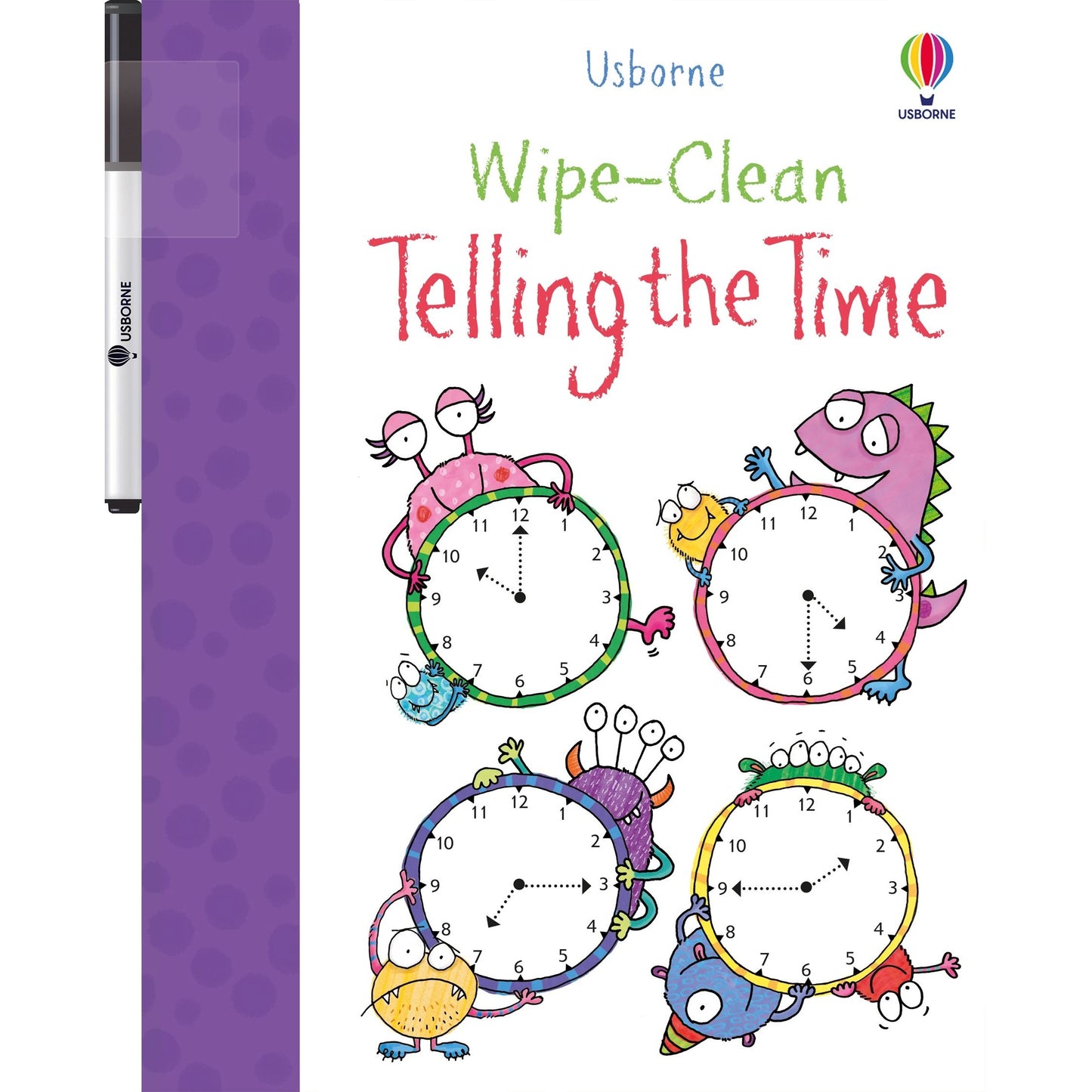 Usborne Wipe-clean Telling the Time 可擦寫 開始時間學習遊戲書