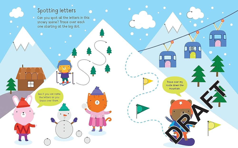 Usborne Wipe-Clean First Puzzles Writing Skill Book 可擦寫第一個謎題 寫字訓練書