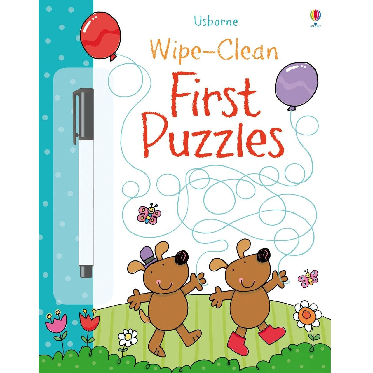 Usborne Wipe-Clean First Puzzles Writing Skill Book 可擦寫第一個謎題 寫字訓練書