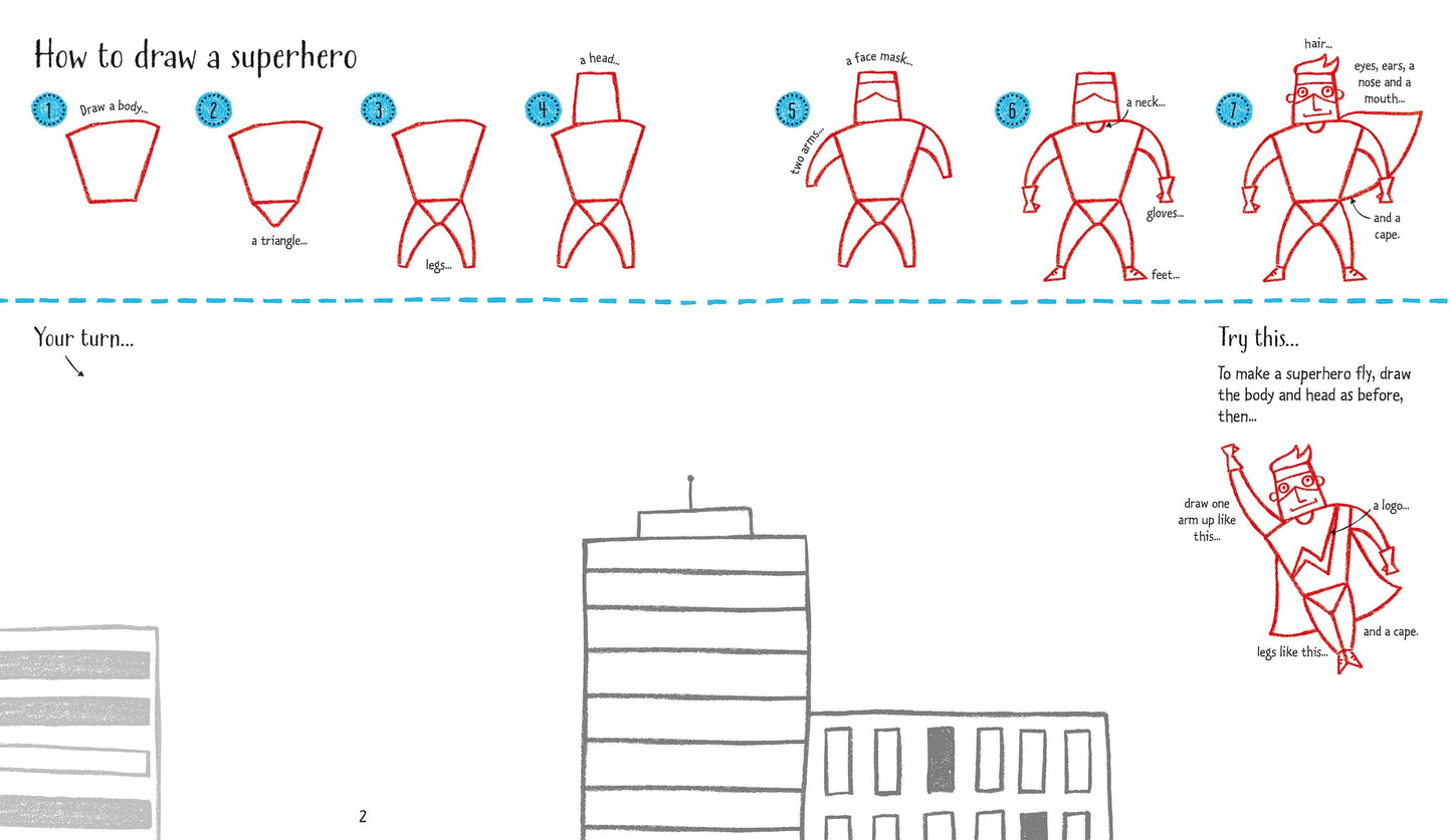 Usborne Step-by-step Drawing Book People 逐步畫人物角色繪畫填色書